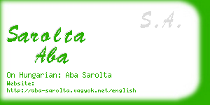 sarolta aba business card
